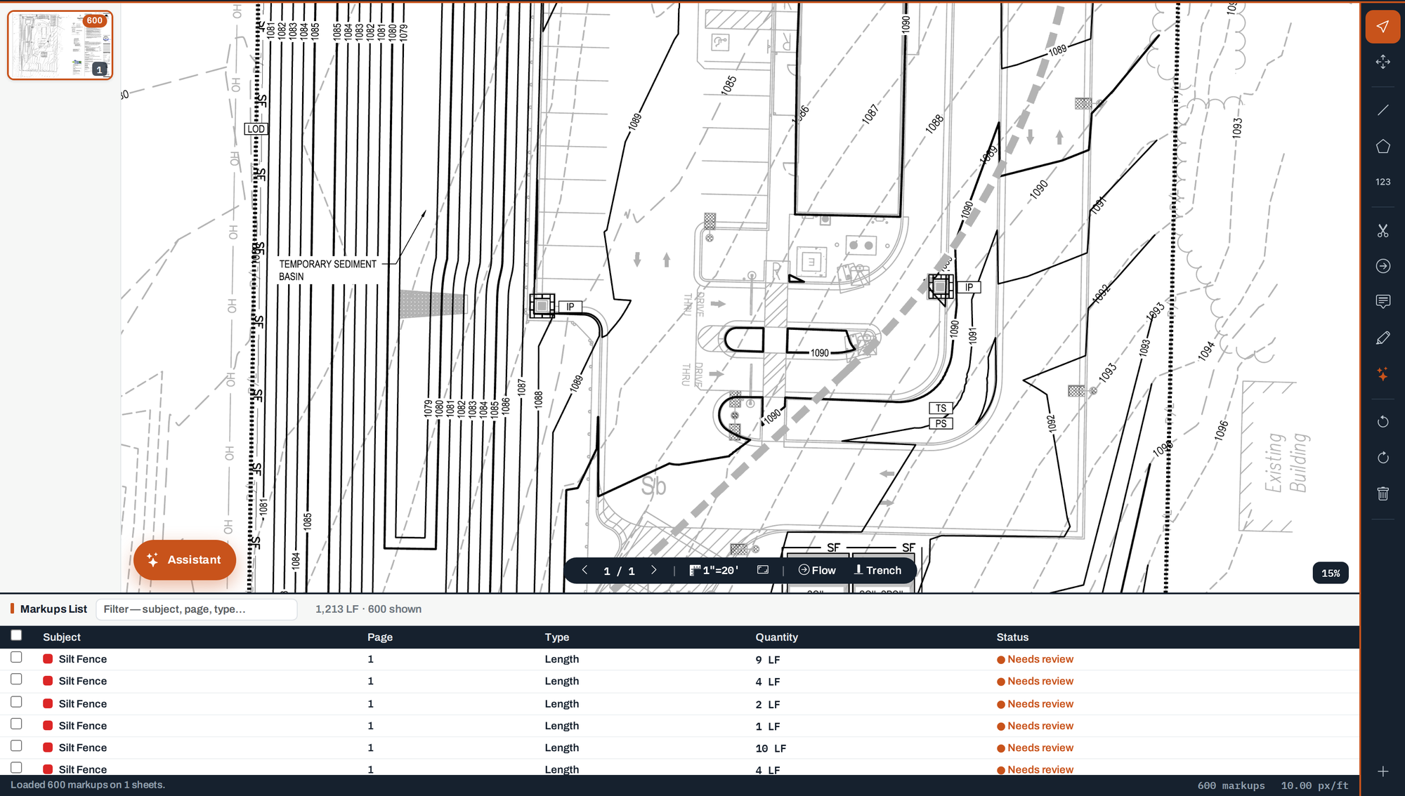 The erosion control sheet as it arrives, unmarked